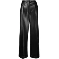 philosophy di lorenzo serafini pantalon en cuir artificiel à coupe droite - noir