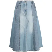 victoria beckham jupe en jean deconstructed à coupe mi-longue - bleu