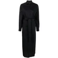 matteau robe-chemise à taille nouée - noir