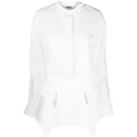 pnk robe-chemise en lin à manches détachables - blanc