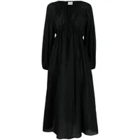matteau robe mi-longue à col v - noir