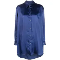mm6 maison margiela chemise oversize à détails de découpes - bleu