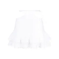 pnk minijupe à design superposé - blanc