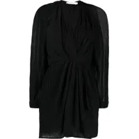 iro robe courte drapée à effet de transparence - noir