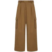 rosetta getty pantalon plissé à poches cagro - marron