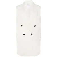 rosetta getty veste sans manches croisée à revers crantés - blanc