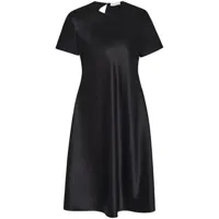 rosetta getty robe t-shirt en soie à fini satiné - noir