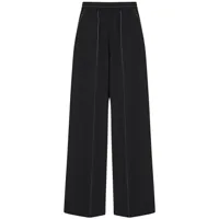 rosetta getty pantalon ample à taille élastiquée - noir
