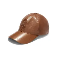jil sander casquette en cuir - marron