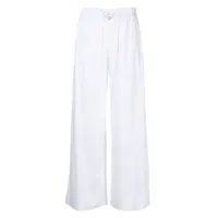 emporio armani pantalon droit à lien de resserrage - blanc