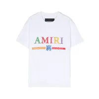 amiri kids t-shirt en coton à logo imprimé - blanc