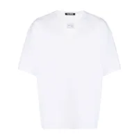 raf simons t-shirt à empiècement en résille - blanc