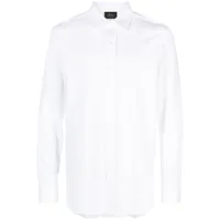 brioni chemise en coton à col italien - blanc
