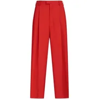 marni pantalon de costume tropical en laine - rouge