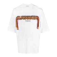 lanvin t-shirt en coton à broderies - blanc