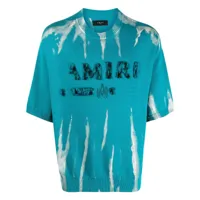 amiri t-shirt en maille à logo brodé - bleu