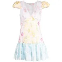 loveshackfancy robe courte russ à fleurs - multicolore
