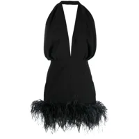 16arlington robe courte à détails de plumes - noir