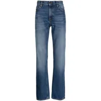 nudie jeans jean droit à taille mi-haute - bleu