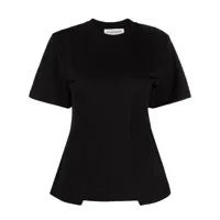 victoria beckham t-shirt en coton à logo brodé - noir