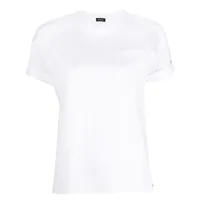 kiton t-shirt en coton à poche plaquée - blanc