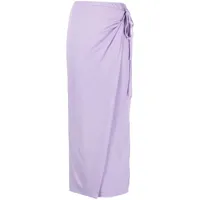 nanushka jupe portefeuille inaya à coupe longue - violet