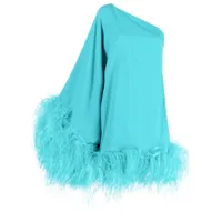 taller marmo robe courte piccolo ubud à une épaule - bleu