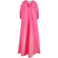 bernadette robe longue évasée en satin - rose