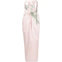bernadette robe lena à fleurs brodées - rose