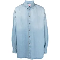 diesel chemise en jean d-kama à manches longues - bleu