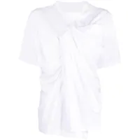 jnby t-shirt en coton à fronces - blanc