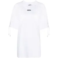 jean paul gaultier t-shirt lacé à imprimé jpg - blanc