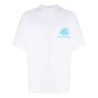 blue sky inn t-shirt en coton à logo brodé - blanc