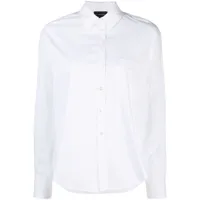emporio armani chemise en coton à manches longues - blanc