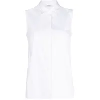 peserico chemise en coton à design sans manches - blanc