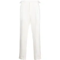 briglia 1949 pantalon chino en lin à plis marqués - blanc