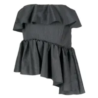 kika vargas blouse-bustier nita à design drapé - gris