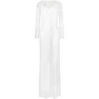 max mara robe longue à design superposé - blanc