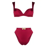noire swimwear bikini à breloque coquillage - rose
