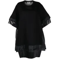 junya watanabe t-shirt en coton à empiècements - noir