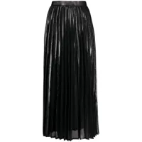 junya watanabe jupe en maille métallisée à plis - noir
