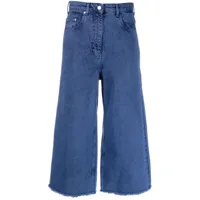 moschino jeans jean ample à coupe courte - bleu