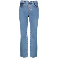 moschino jeans jean droit à design bicolore - bleu
