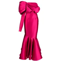 solace london robe longue the heyam à design asymétrique à une épaule - rose