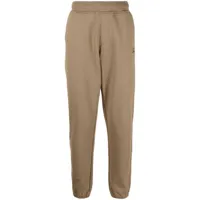 c.p. company pantalon de jogging en coton à logo brodé - marron