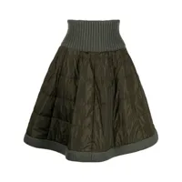 chanel pre-owned jupe évasée à design matelassé (2013) - vert