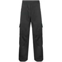 moncler pantalon cargo en coton à patch logo - noir