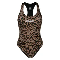 vetements maillot de bain à imprimé léopard - noir