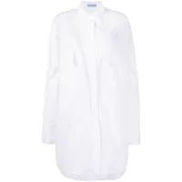 mugler robe-chemise en popeline - blanc