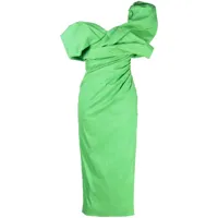 rachel gilbert robe mi-longue gia froncée - vert